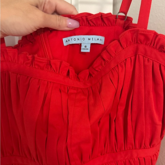 ANTONIO MELANI Red Ruffle Dress - Picture 4 of 4